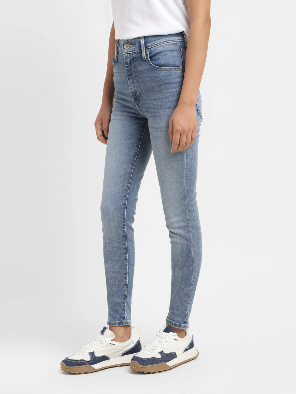 Women's Blue Mile High Wide Leg Fit High Rise Jeans - Image 6