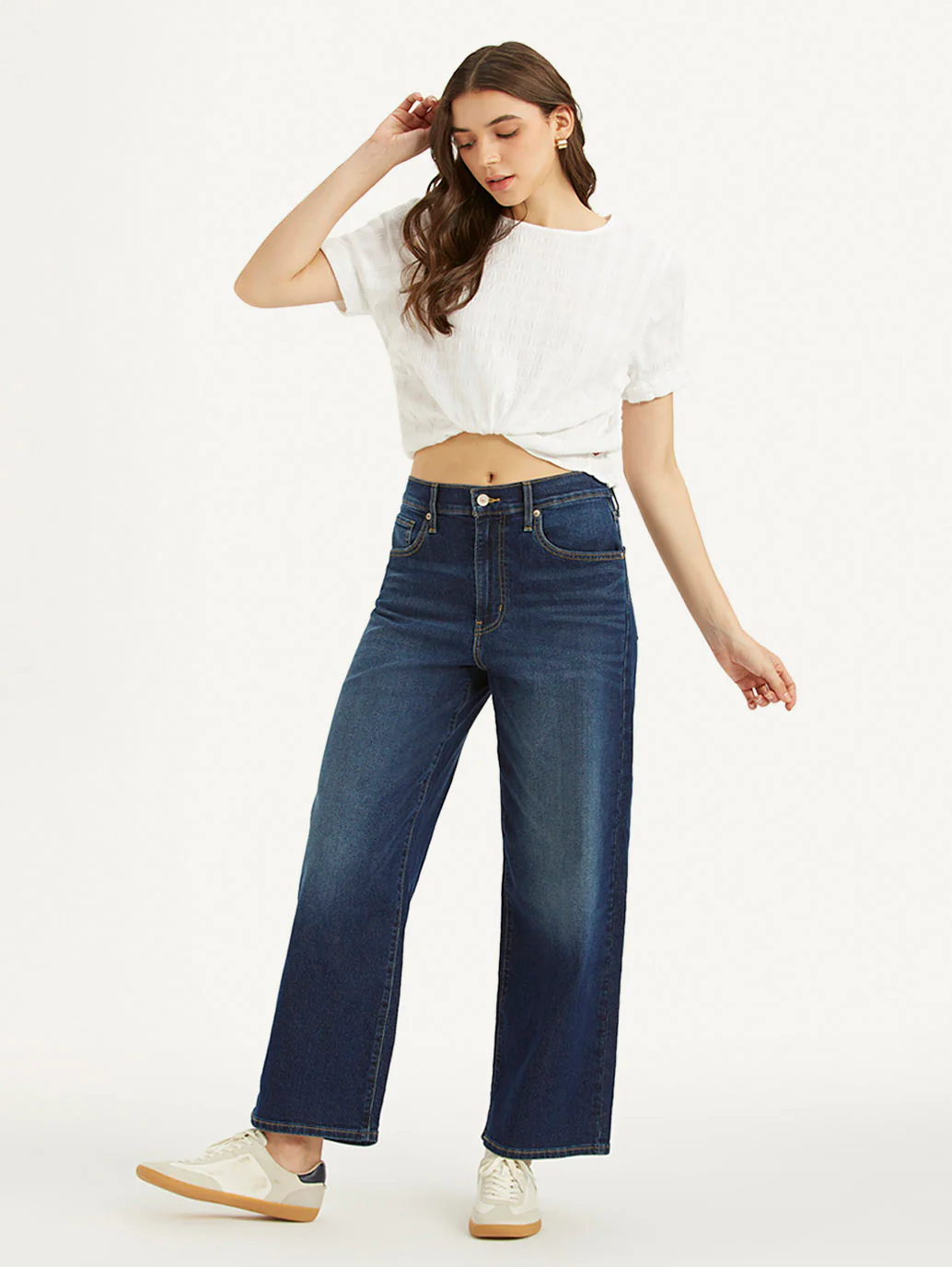 Women's Blue Mile High Wide Leg Fit High Rise Jeans