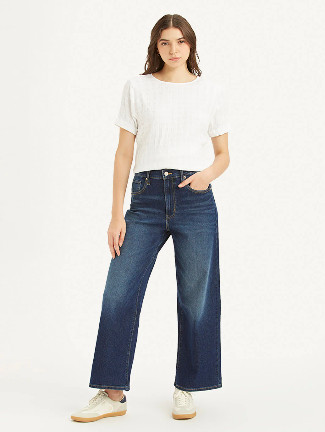 Women's Blue Mile High Wide Leg Fit High Rise Jeans - Image 2