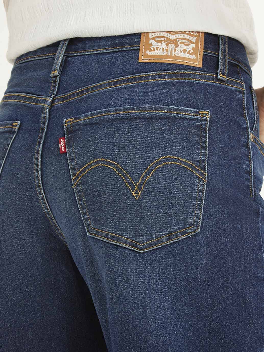 Women's Blue Mile High Wide Leg Fit High Rise Jeans - Image 4