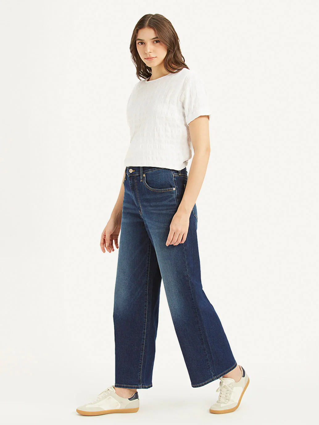 Women's Blue Mile High Wide Leg Fit High Rise Jeans - Image 5