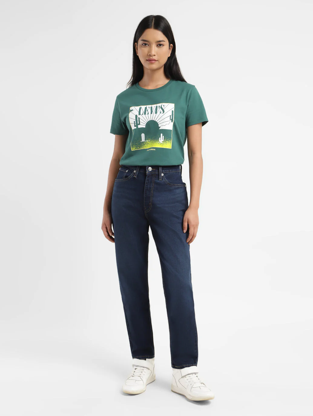 Women's Blue Mom Loose Fit High Rise Jeans - Image 8