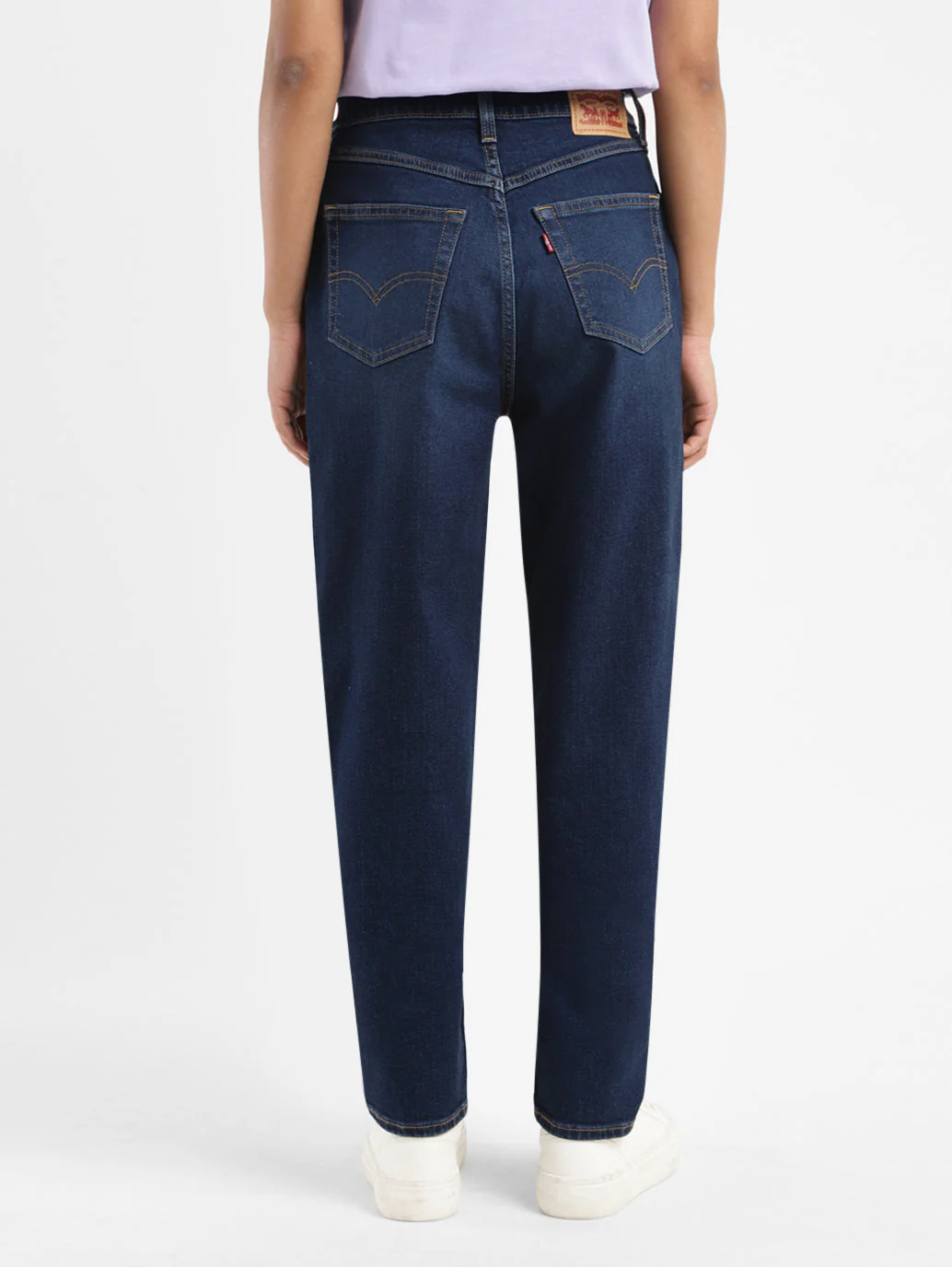 Women's Navy Blue Mom Loose Fit High Rise Jeans - Image 3