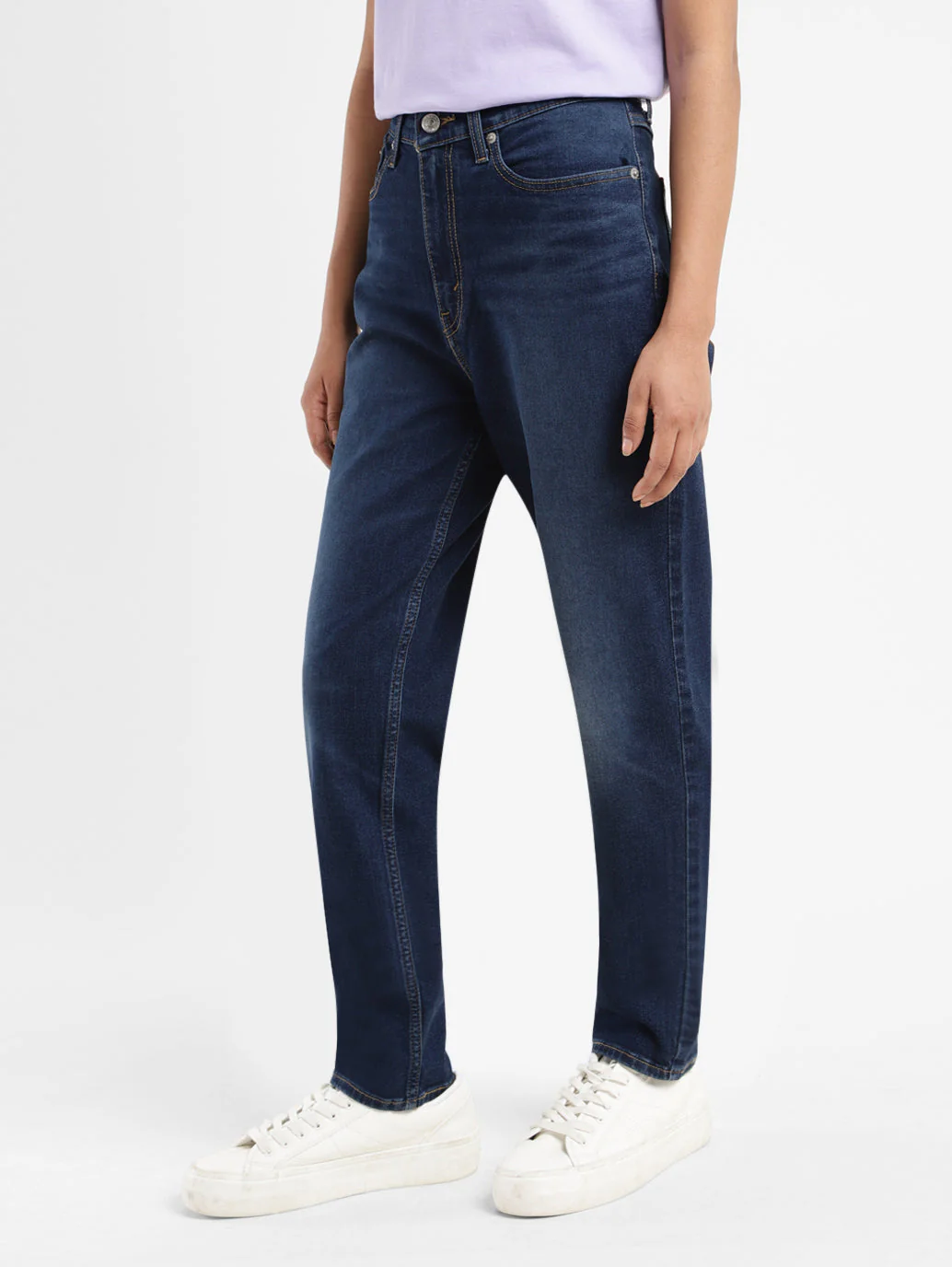 Women's Navy Blue Mom Loose Fit High Rise Jeans - Image 5