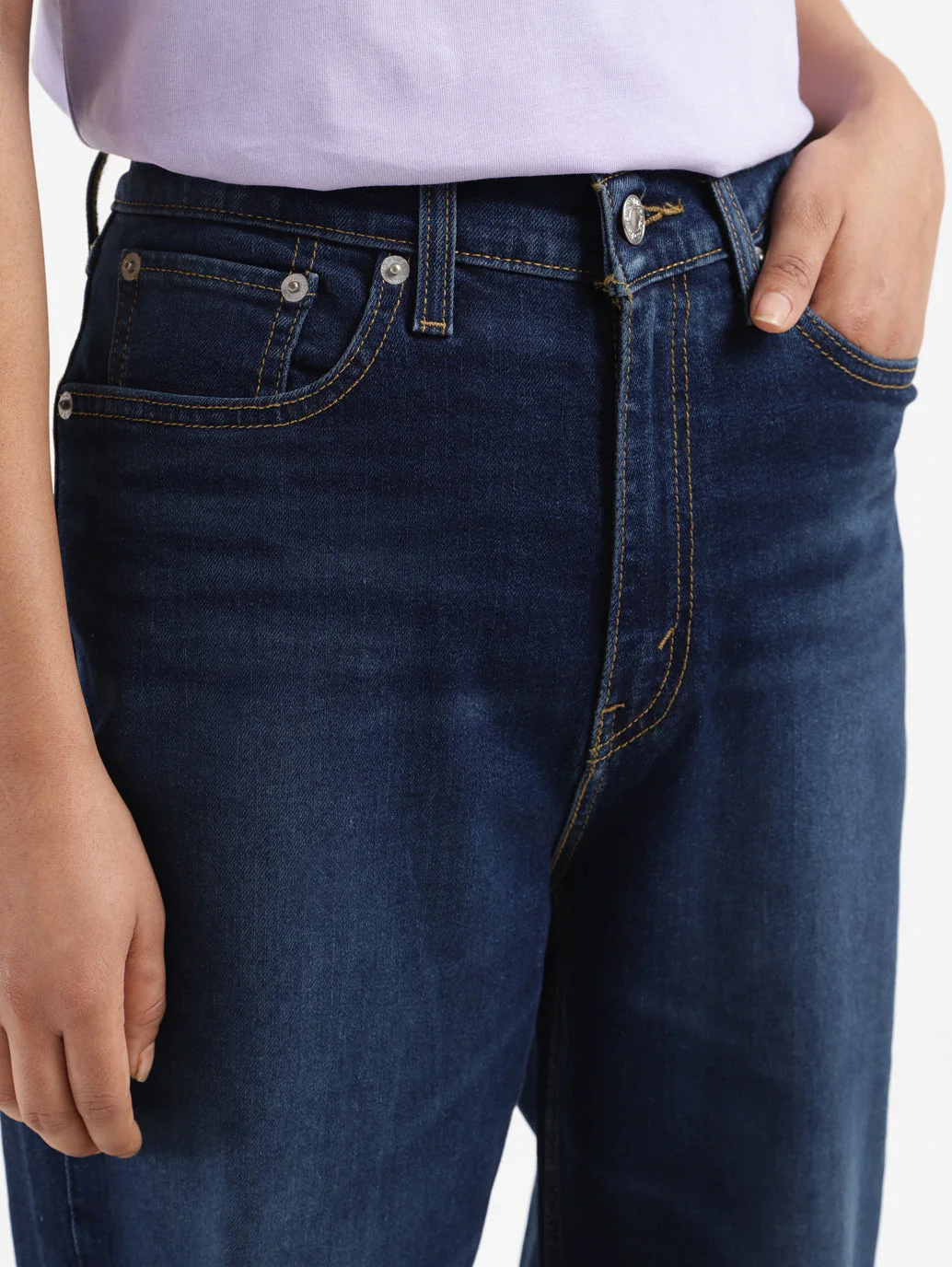 Women's Navy Blue Mom Loose Fit High Rise Jeans - Image 7
