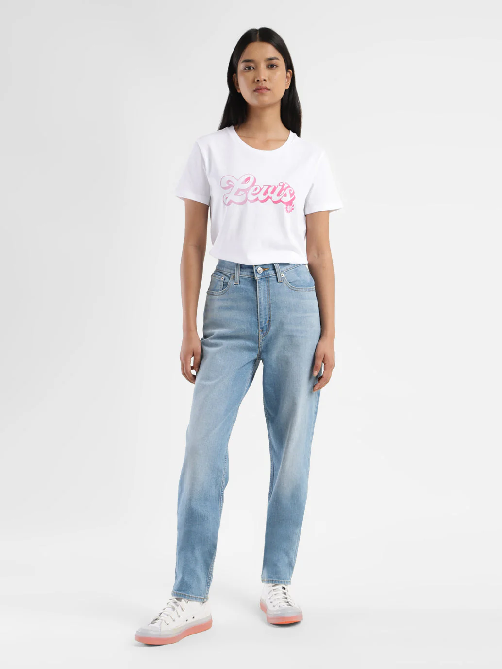 Women's Blue Mom Loose Fit High Rise Jeans - Image 8