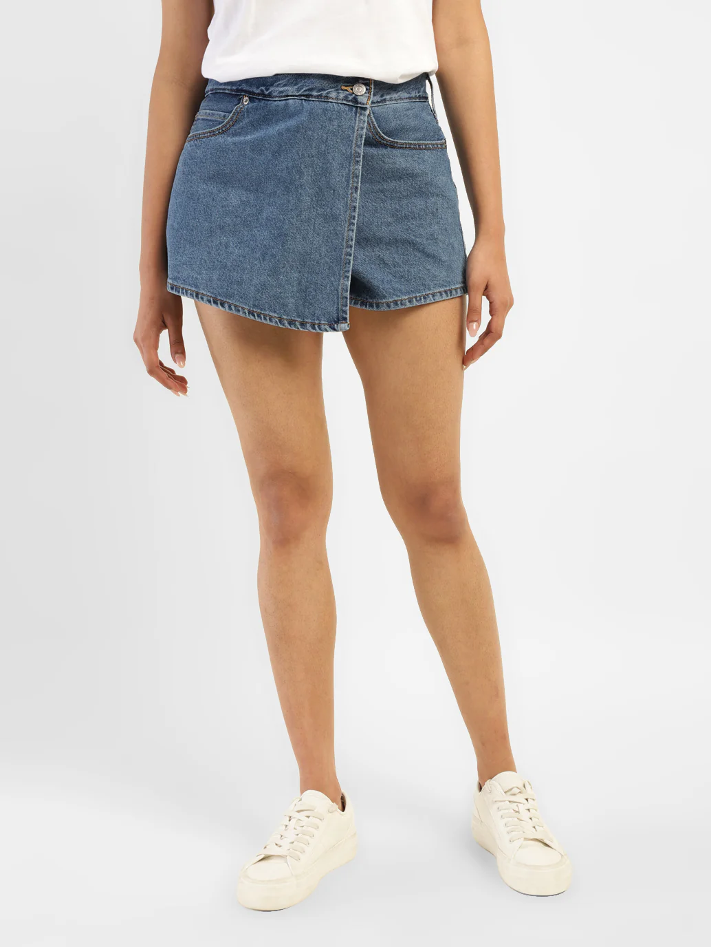 Women's High Rise Navy Regular Fit Skort - Image 2