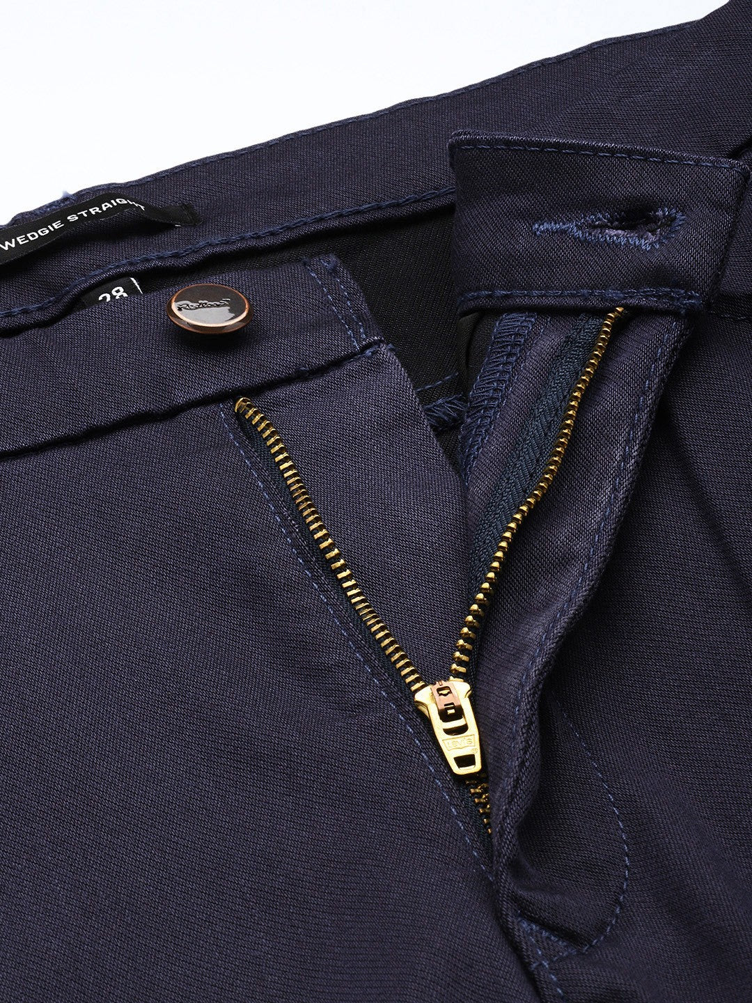 Women's Redloop High Rise Navy Straight Fit Trousers - Image 5
