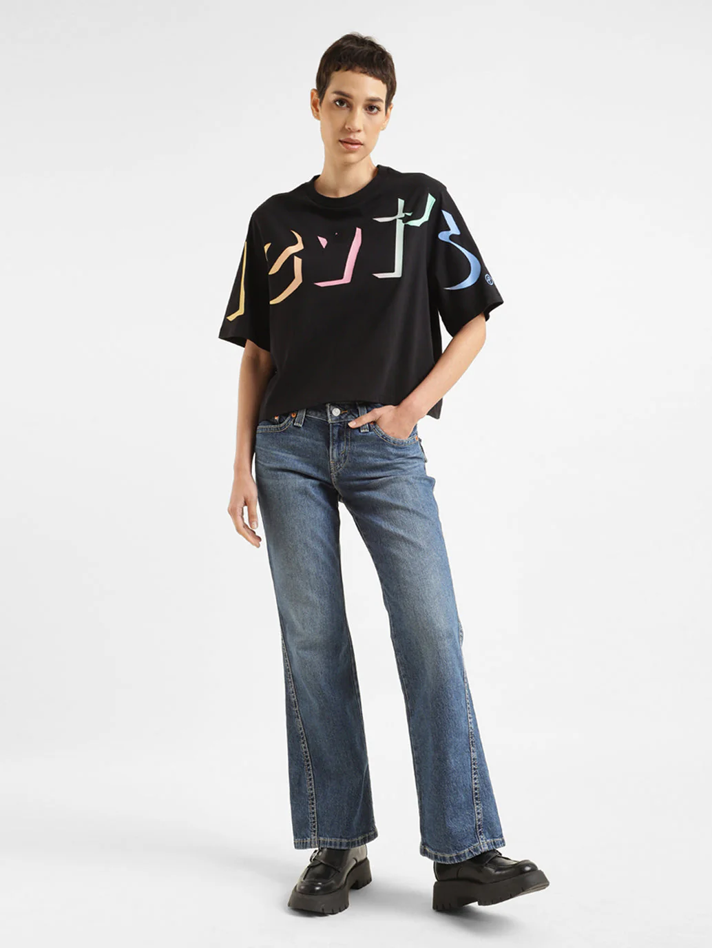 Women's Blue Naughties Bootcut Fit High Rise Jeans - Image 2
