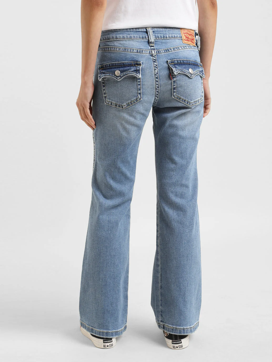 Women's Blue Bootcut Fit High Rise Jeans - Image 3