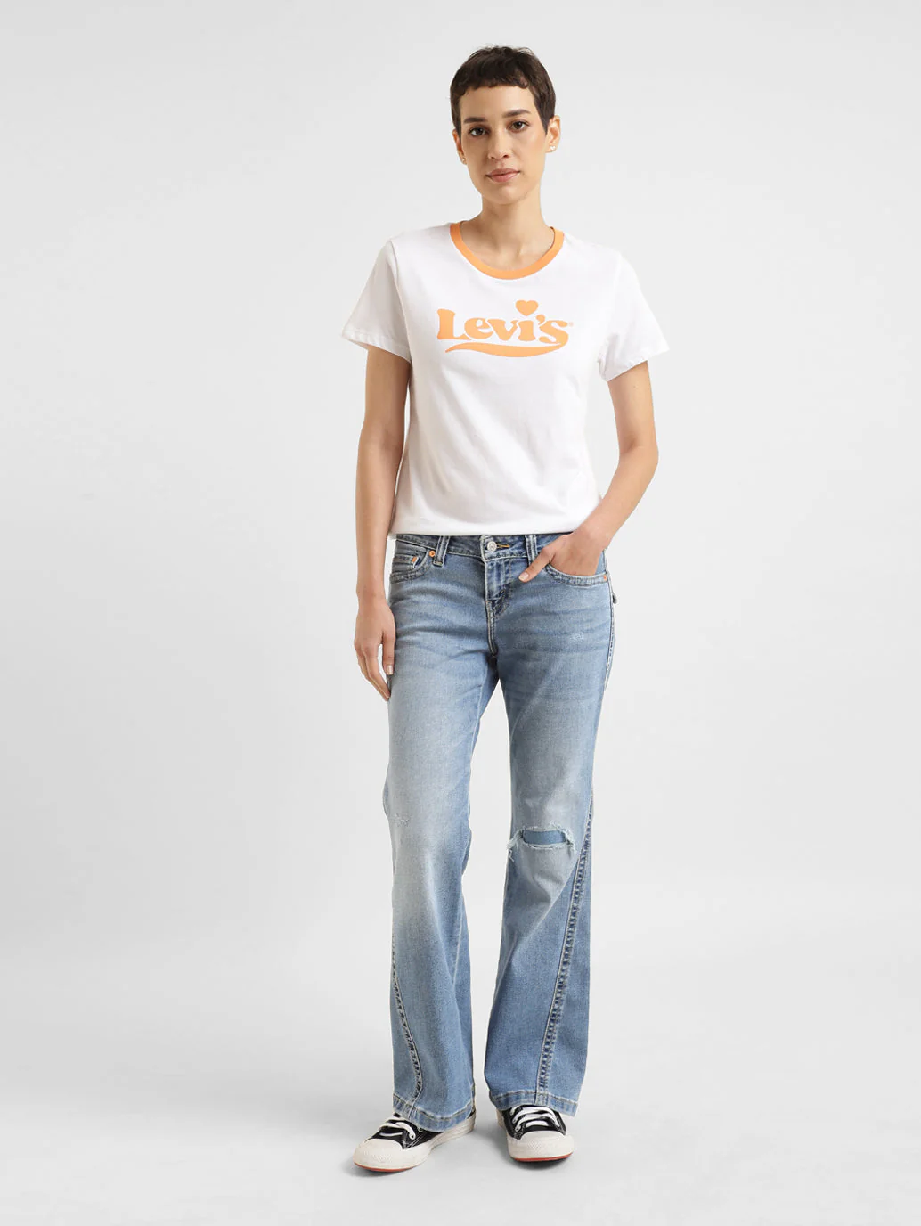 Women's Blue Bootcut Fit High Rise Jeans - Image 7
