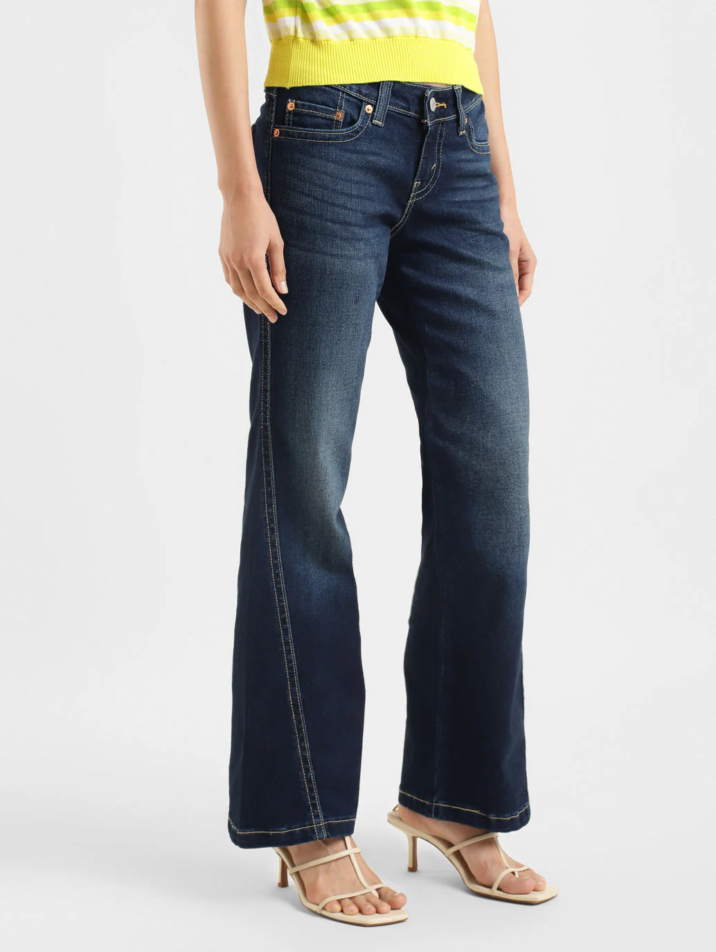 Women's Blue Naughties Bootcut Fit Low Rise Jeans - Image 5