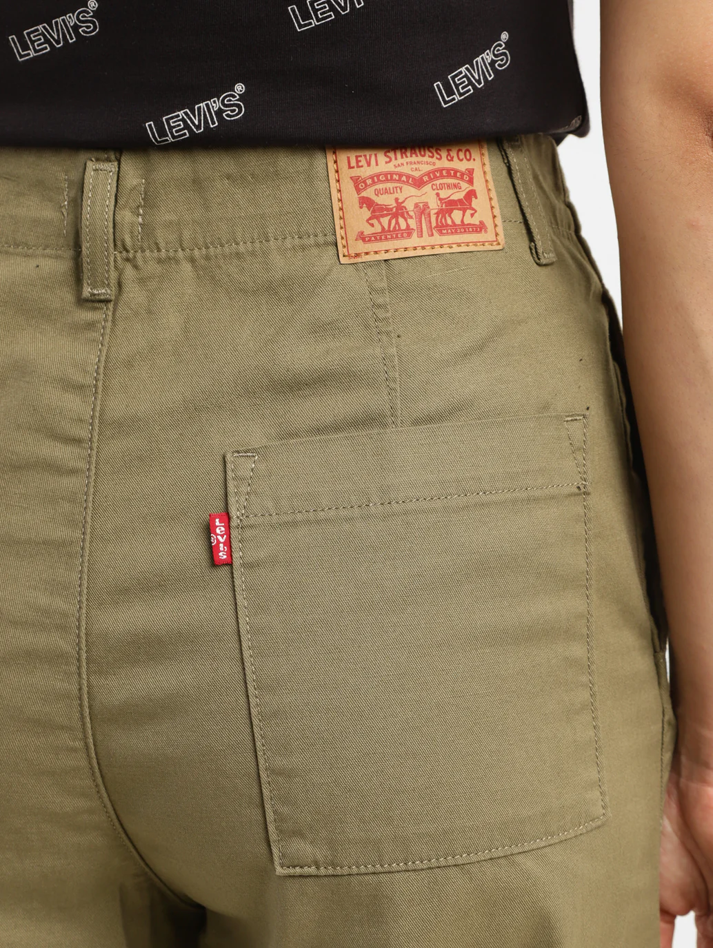 Women's High Rise Olive Loose Fit Cargo - Image 5