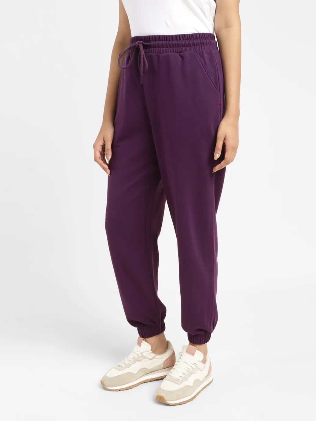 Women's High Rise Purple Regular Fit Joggers - Image 4