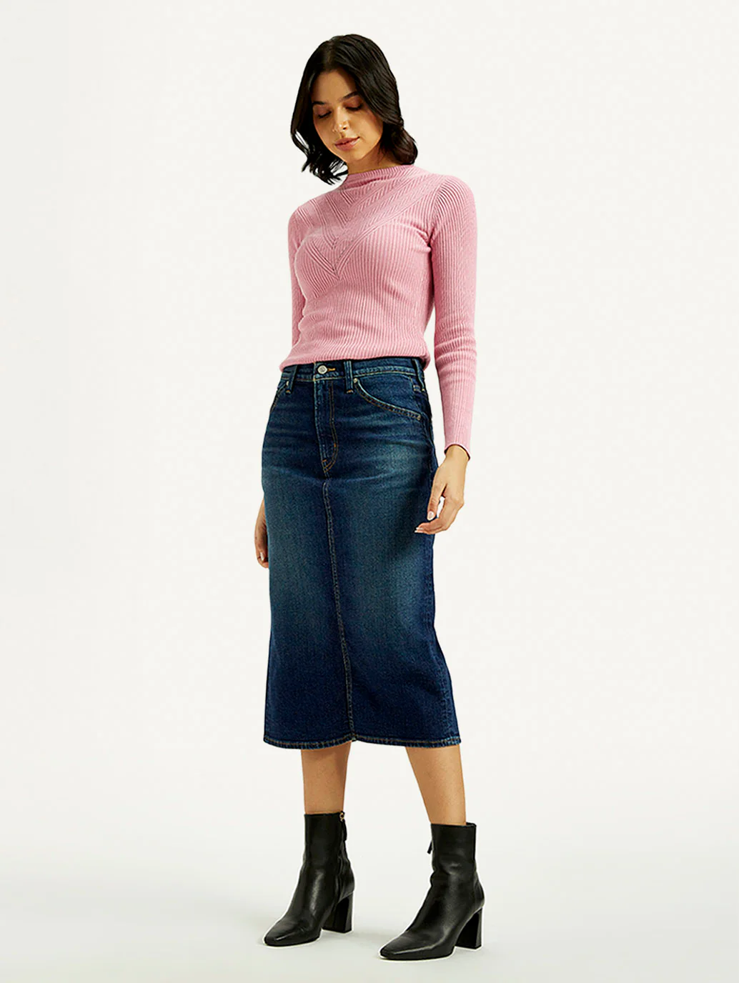 Women's High Rise Regular Fit Denim Skirt - Image 5