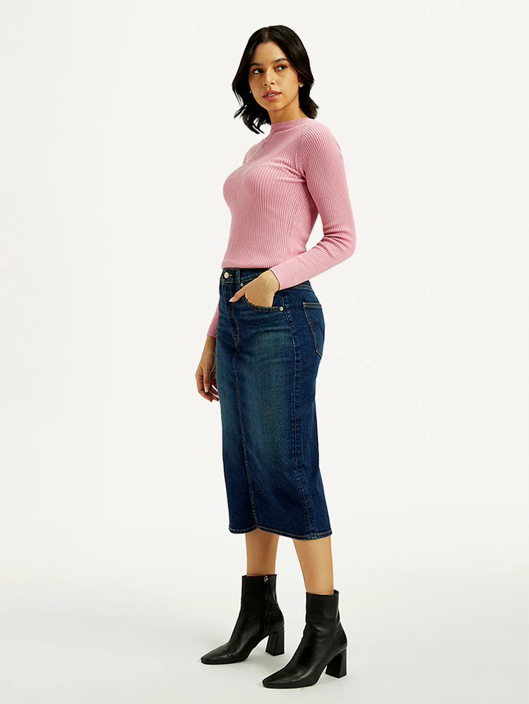 Women's High Rise Regular Fit Denim Skirt - Image 7