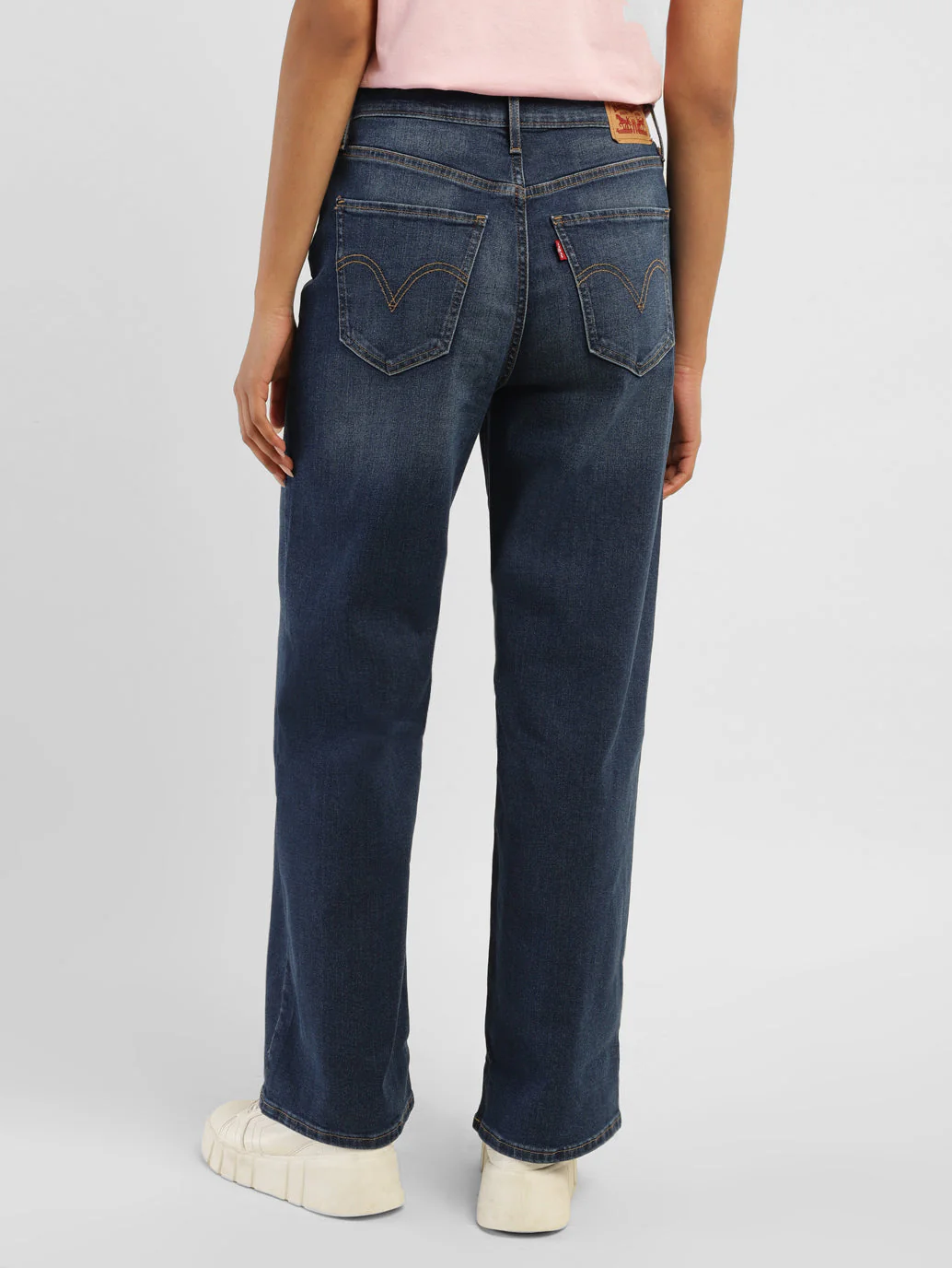 Women's Blue Wide Leg Fit High Rise Jeans - Image 3