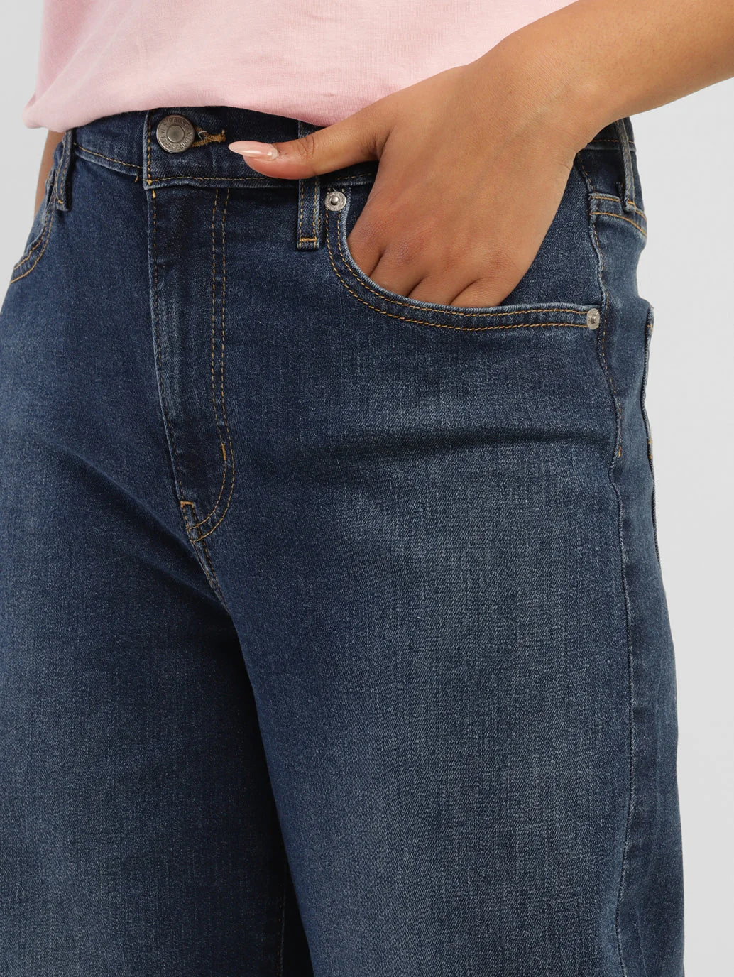 Women's Blue Wide Leg Fit High Rise Jeans - Image 5