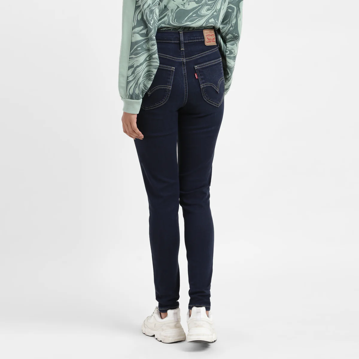 Women's Blue Skinny Fit High Rise Jeans - Image 2