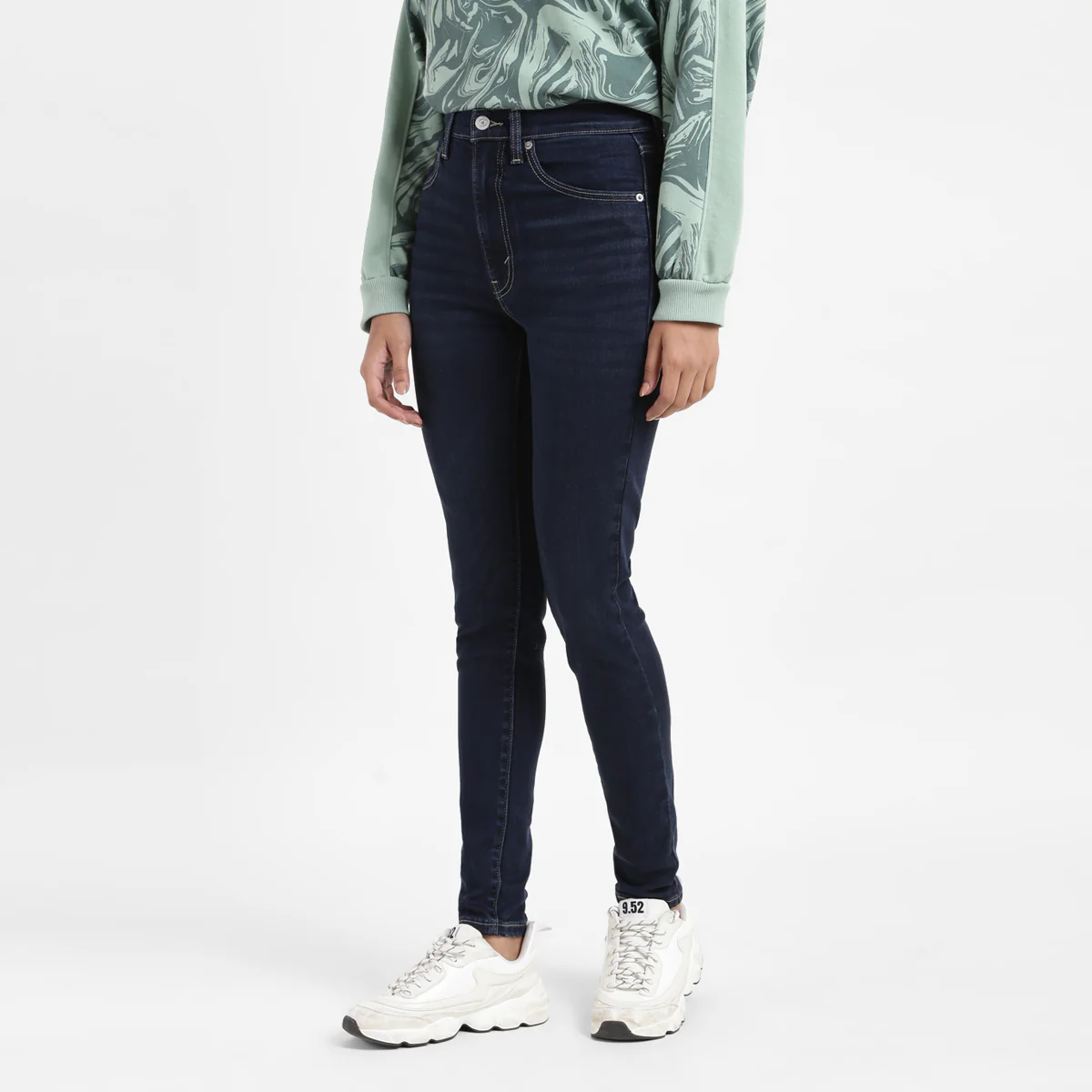 Women's Blue Skinny Fit High Rise Jeans - Image 3