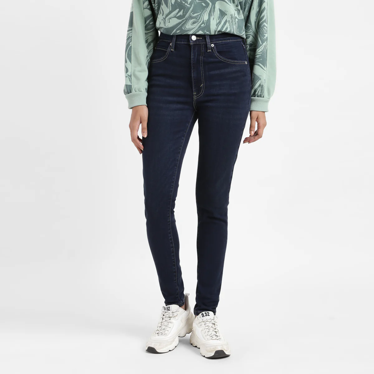 Women's Blue Skinny Fit High Rise Jeans - Image 6