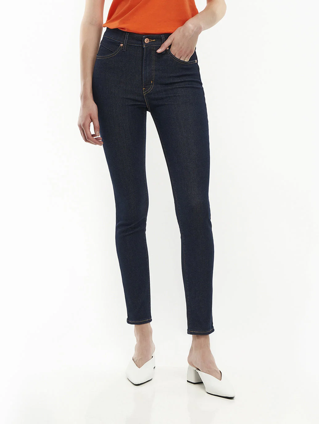 Women's Blue Skinny Fit High Rise Jeans - Image 2