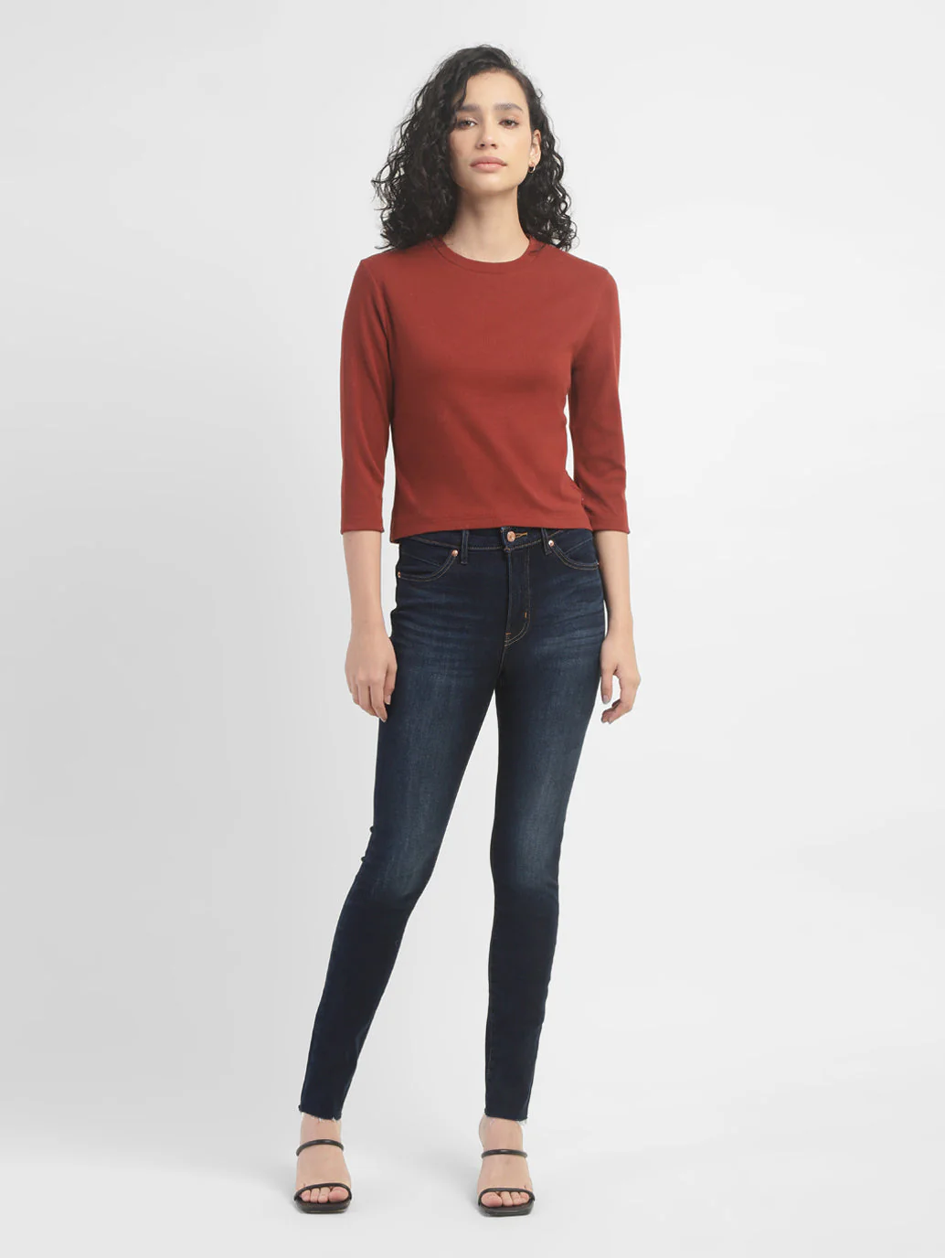Women's Navy Blue Revel Shaping Skinny Fit High Rise Jeans - Image 13
