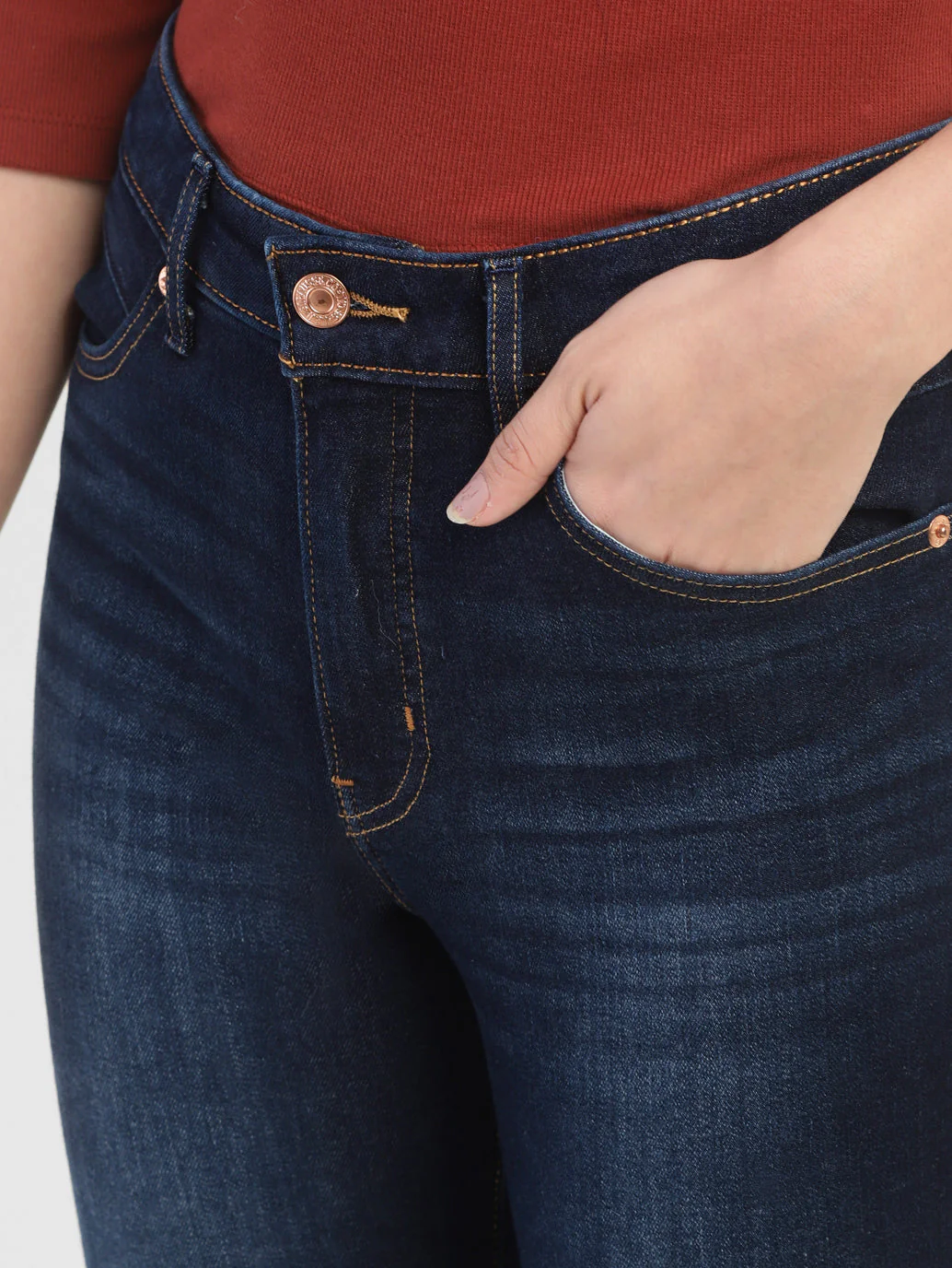 Women's Navy Blue Revel Shaping Skinny Fit High Rise Jeans - Image 15