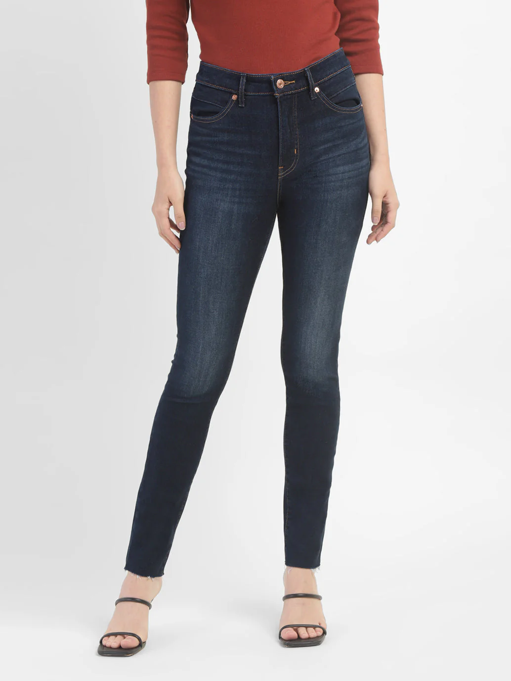 Women's Navy Blue Revel Shaping Skinny Fit High Rise Jeans - Image 2