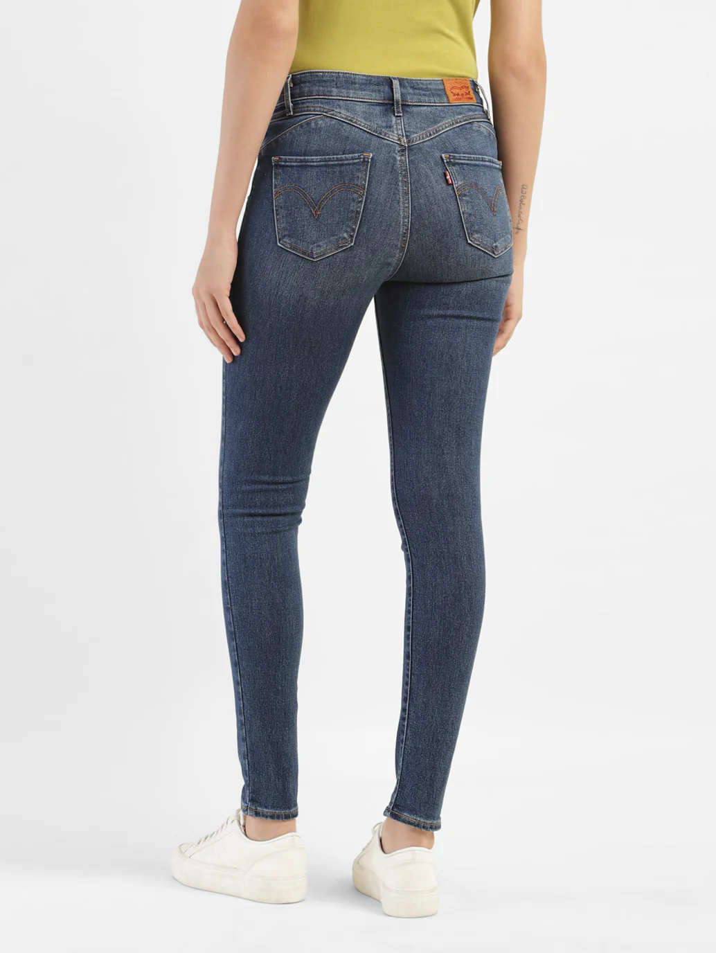 Women's Blue Shaping Wide Leg Fit High Rise Jeans - Image 3
