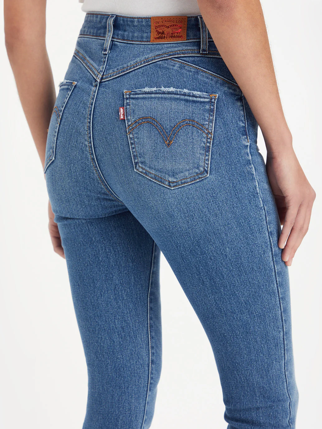 Women's Blue Shaping Wide Leg Fit High Rise Jeans - Image 11