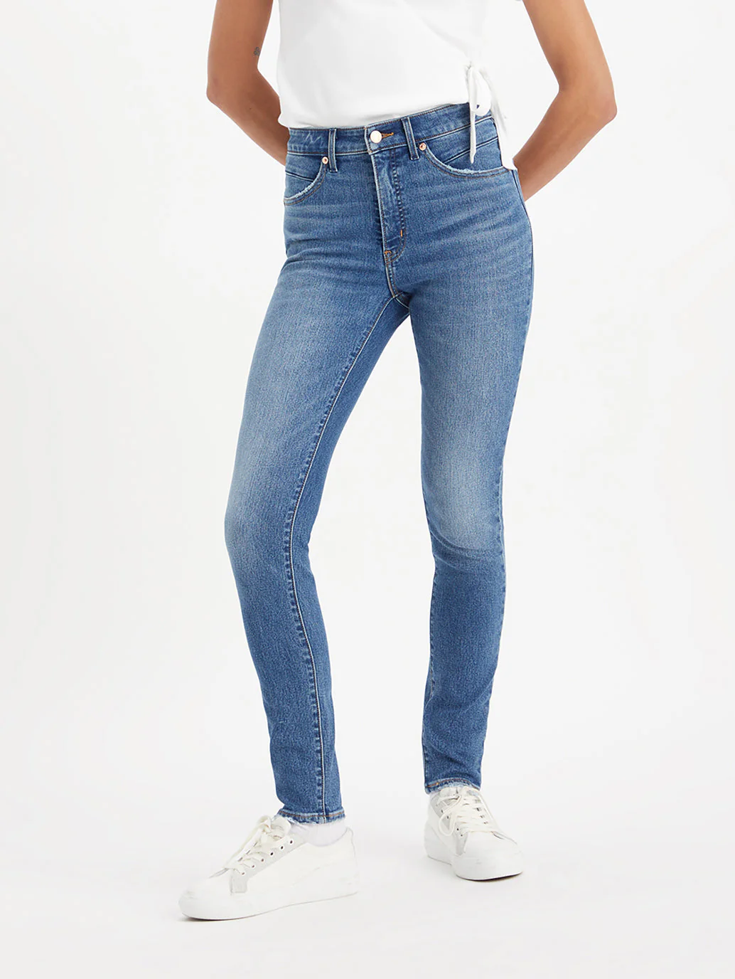 Women's Blue Shaping Wide Leg Fit High Rise Jeans - Image 4