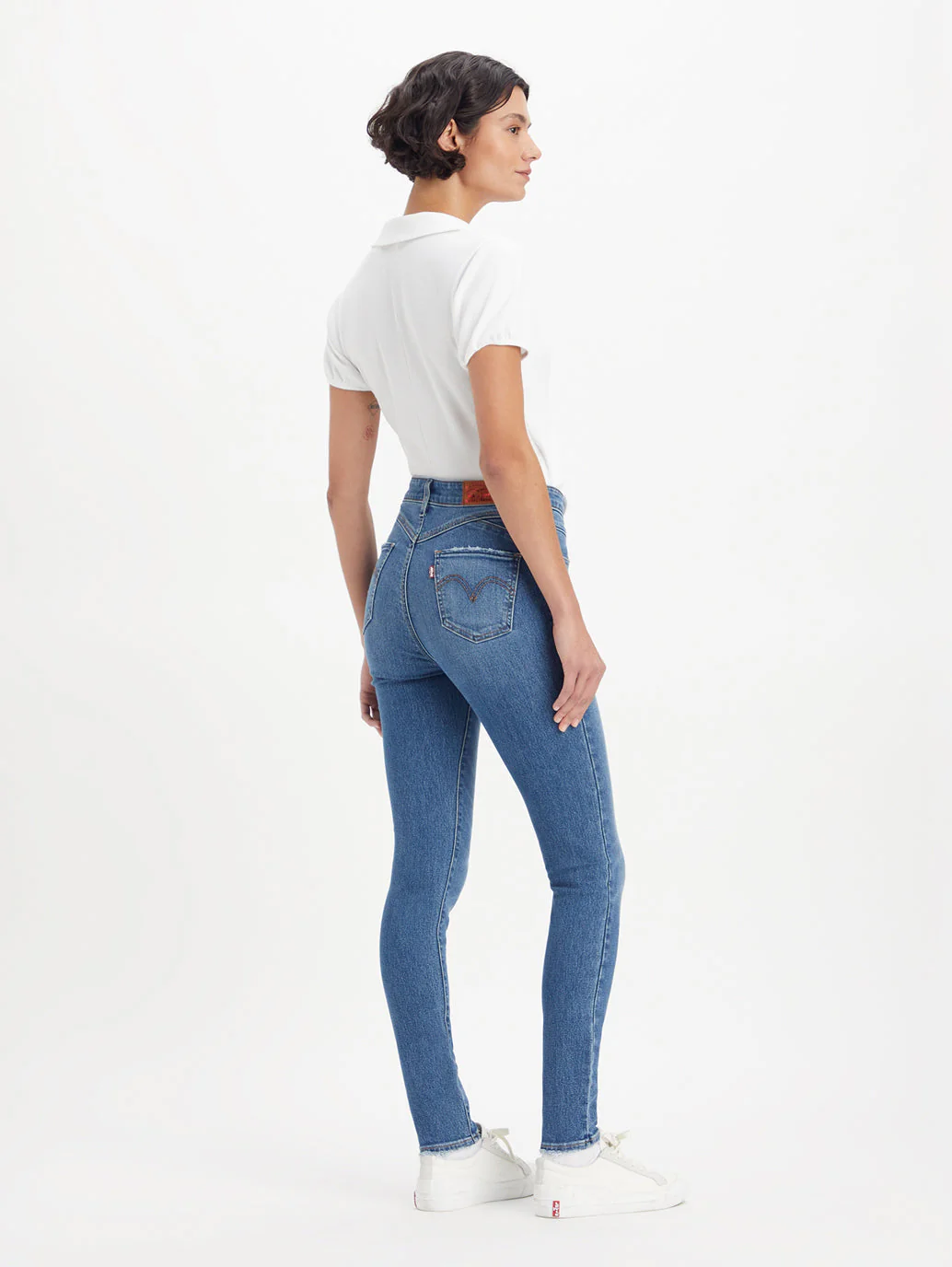 Women's Blue Shaping Wide Leg Fit High Rise Jeans - Image 5