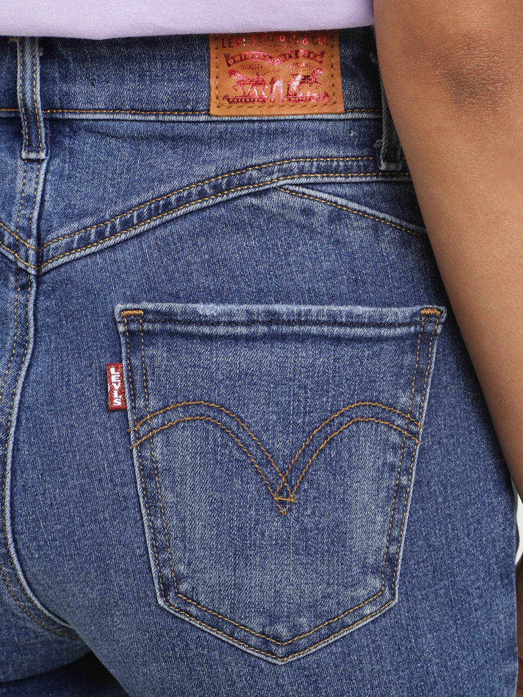 Women's Blue Shaping Wide Leg Fit High Rise Jeans - Image 9