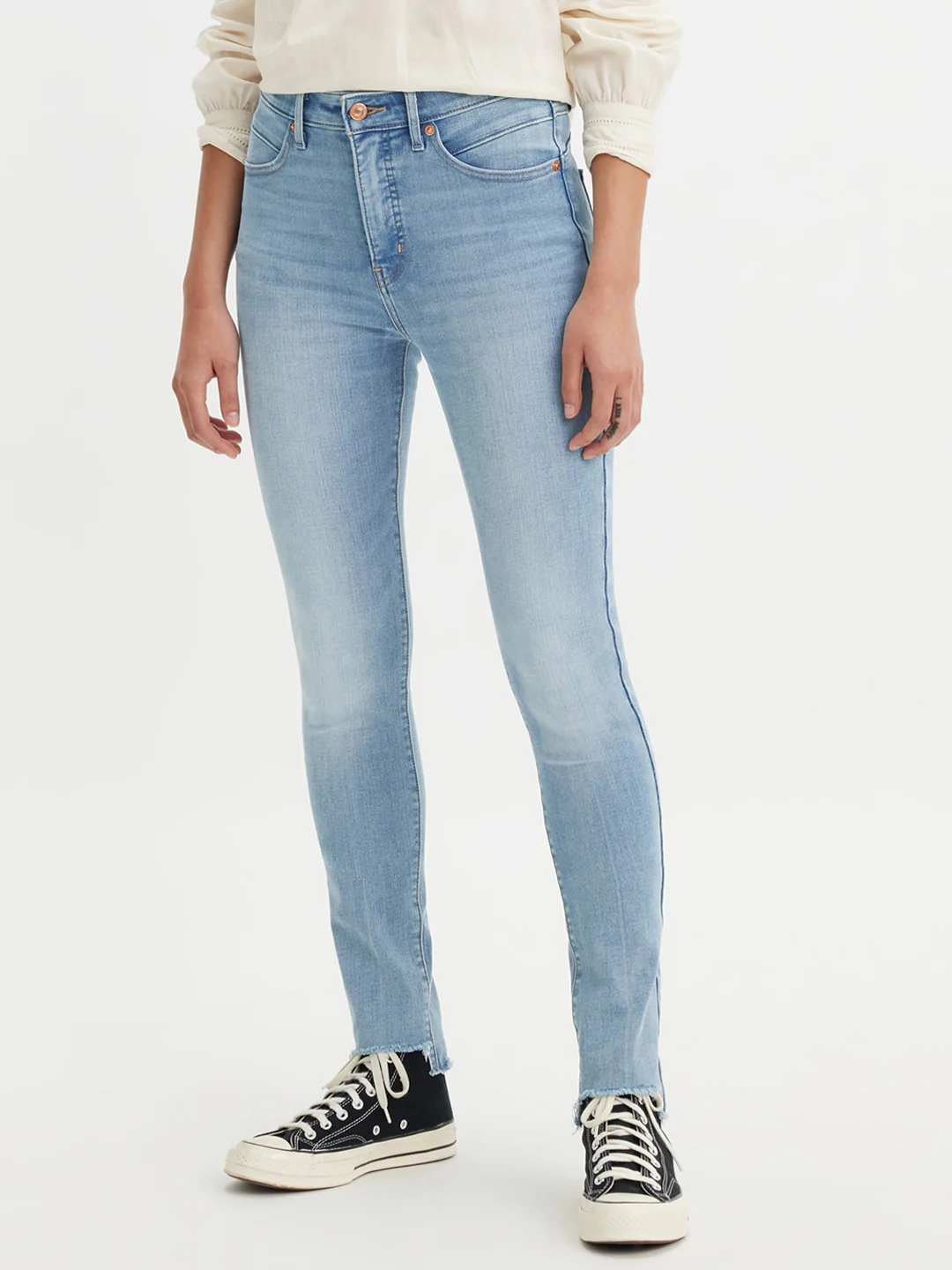 Women's Light Blue Revel Shaping Skinny Fit High Rise Jeans - Image 3
