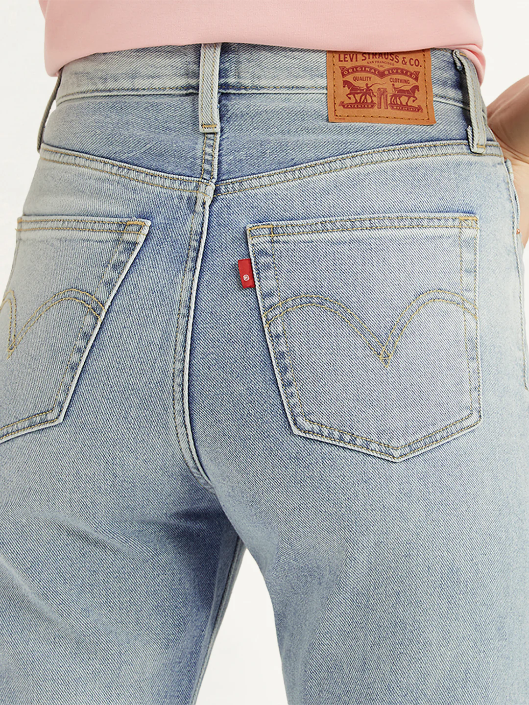 Women's Light Blue Ribcage Cropped Bootcut Fit High Rise Jeans - Image 5