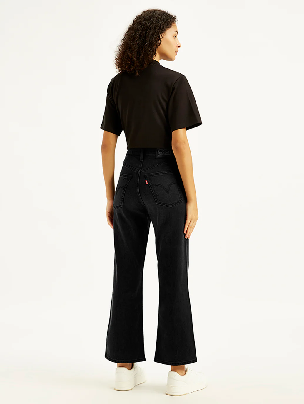 Women's Black Ribcage Cropped Bootcut Fit High Rise Jeans - Image 5