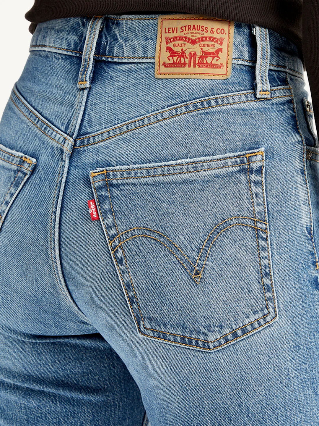 Women's Blue Ribcage Cropped Bootcut Fit High Rise Jeans - Image 4