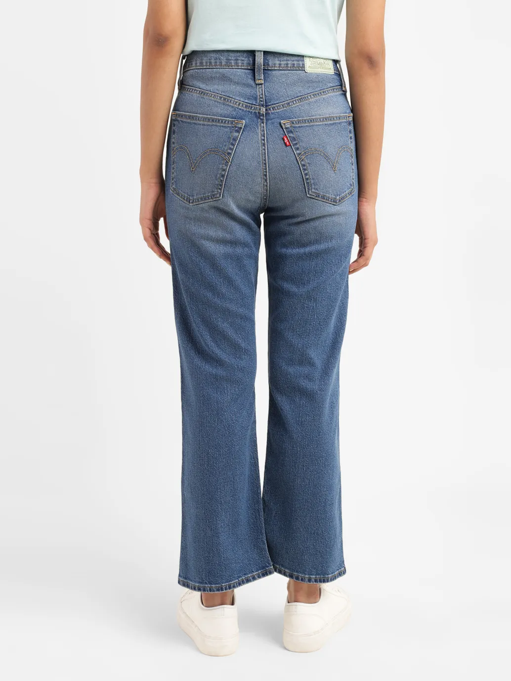 Women's Blue Bootcut Fit High Rise Jeans - Image 3