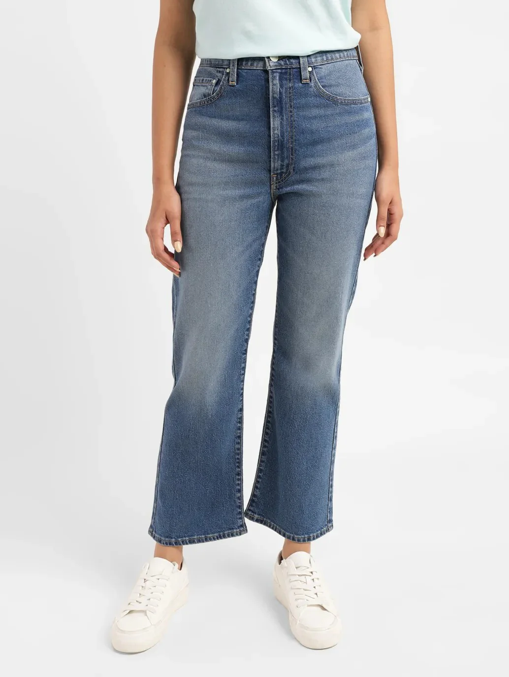 Women's Blue Bootcut Fit High Rise Jeans - Image 7