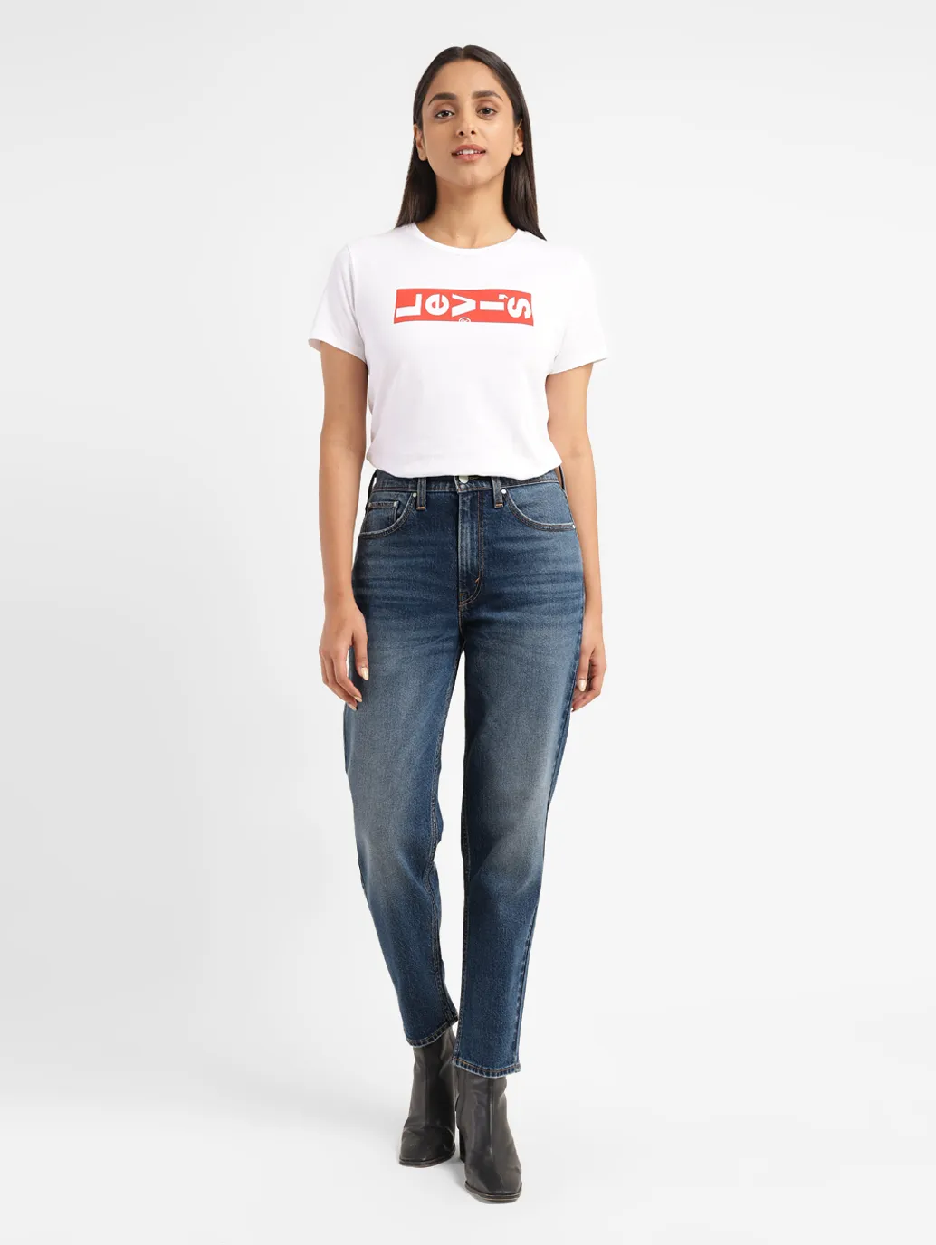 Women's Blue Bootcut Fit High Rise Jeans - Image 7