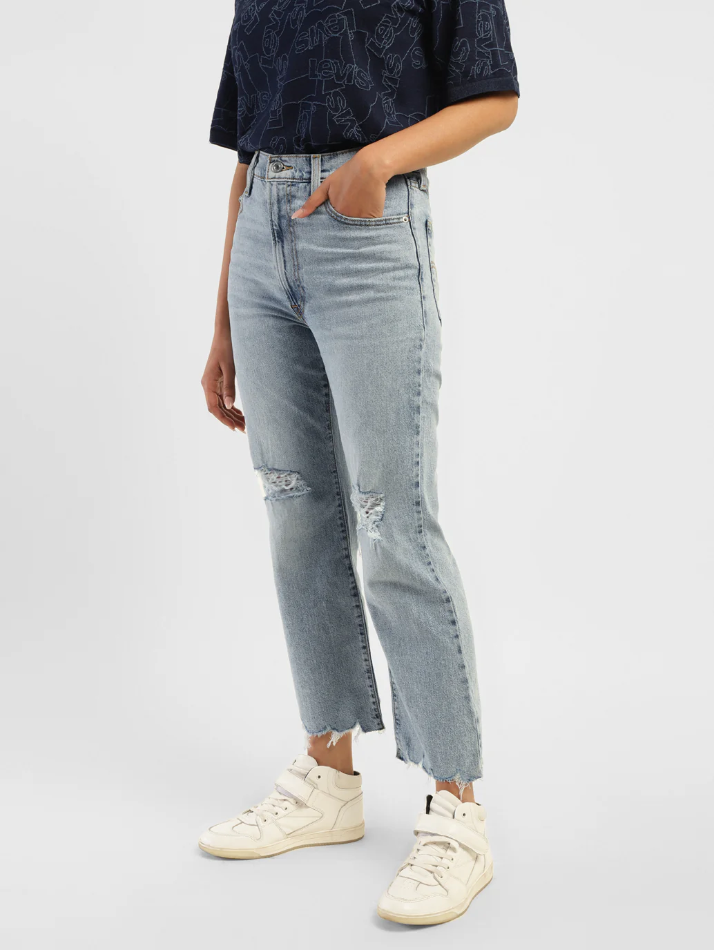 Women's Blue Bootcut Fit High Rise Jeans - Image 4