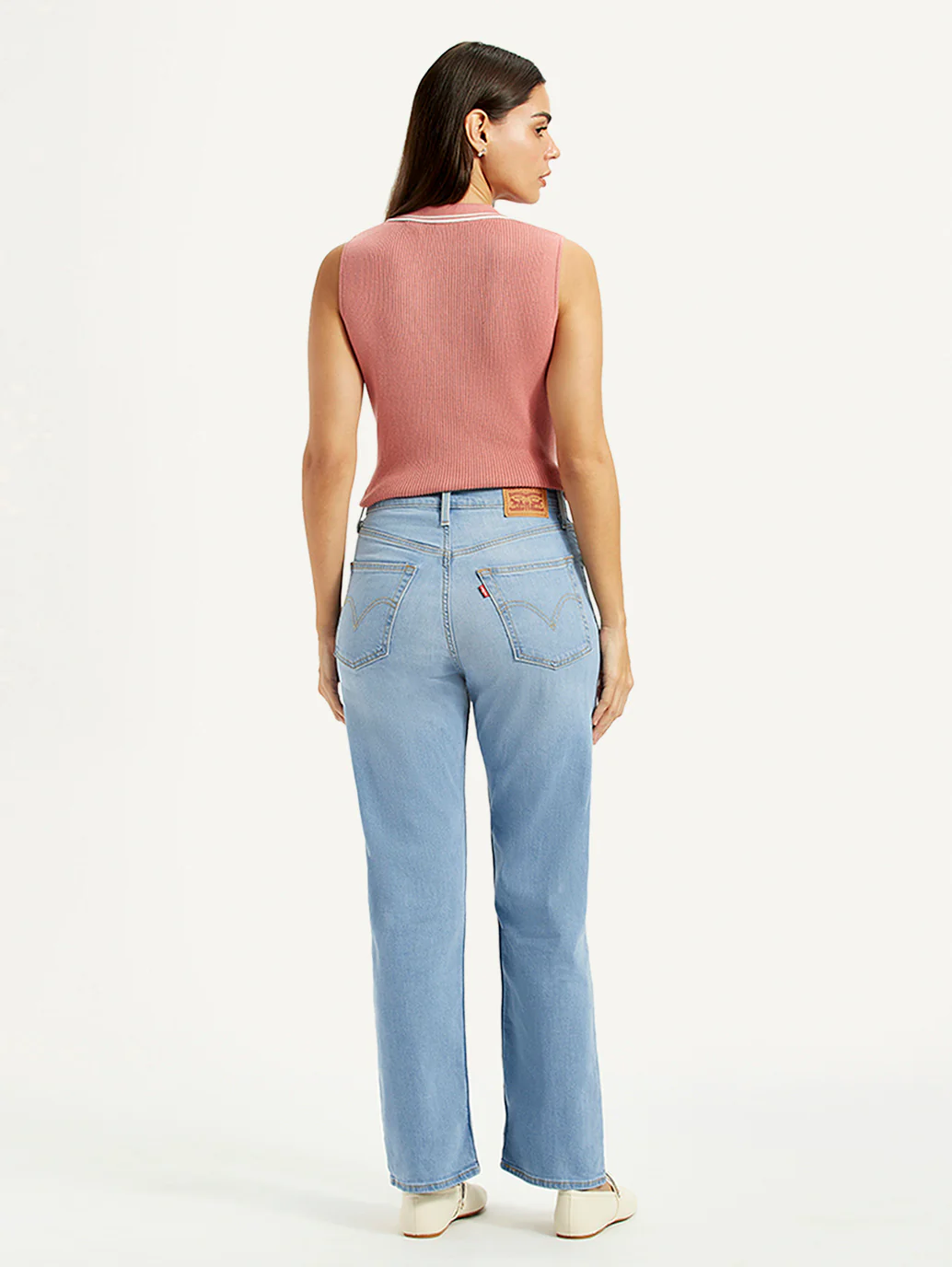 Women's Blue Ribcage Straight Fit High Rise Jeans - Image 4