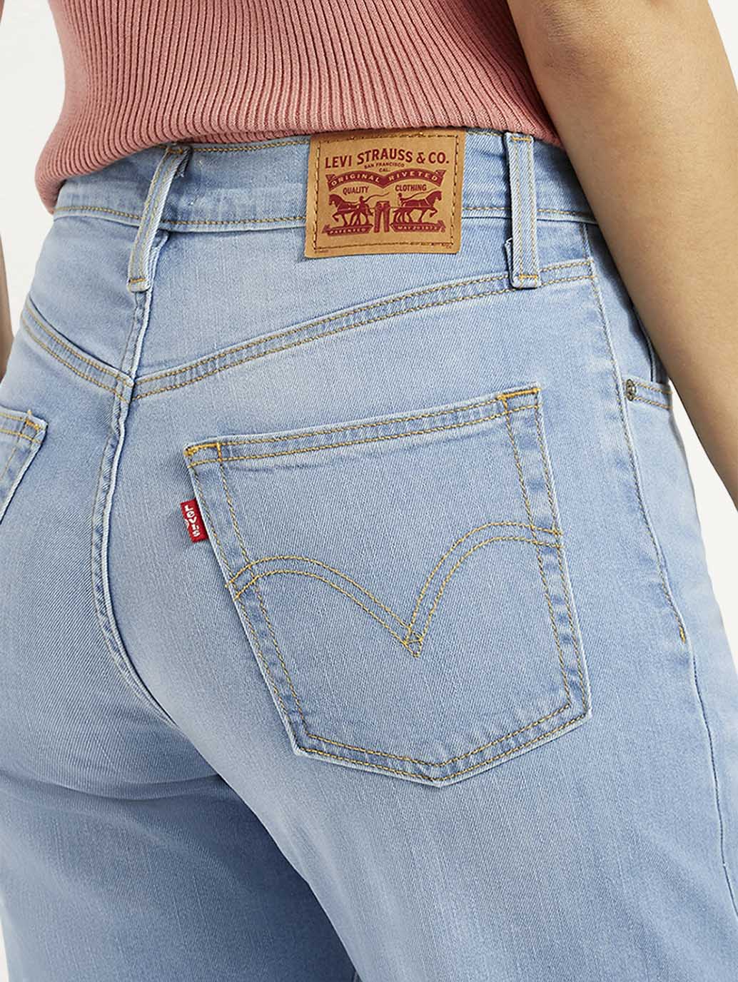 Women's Blue Ribcage Straight Fit High Rise Jeans - Image 5