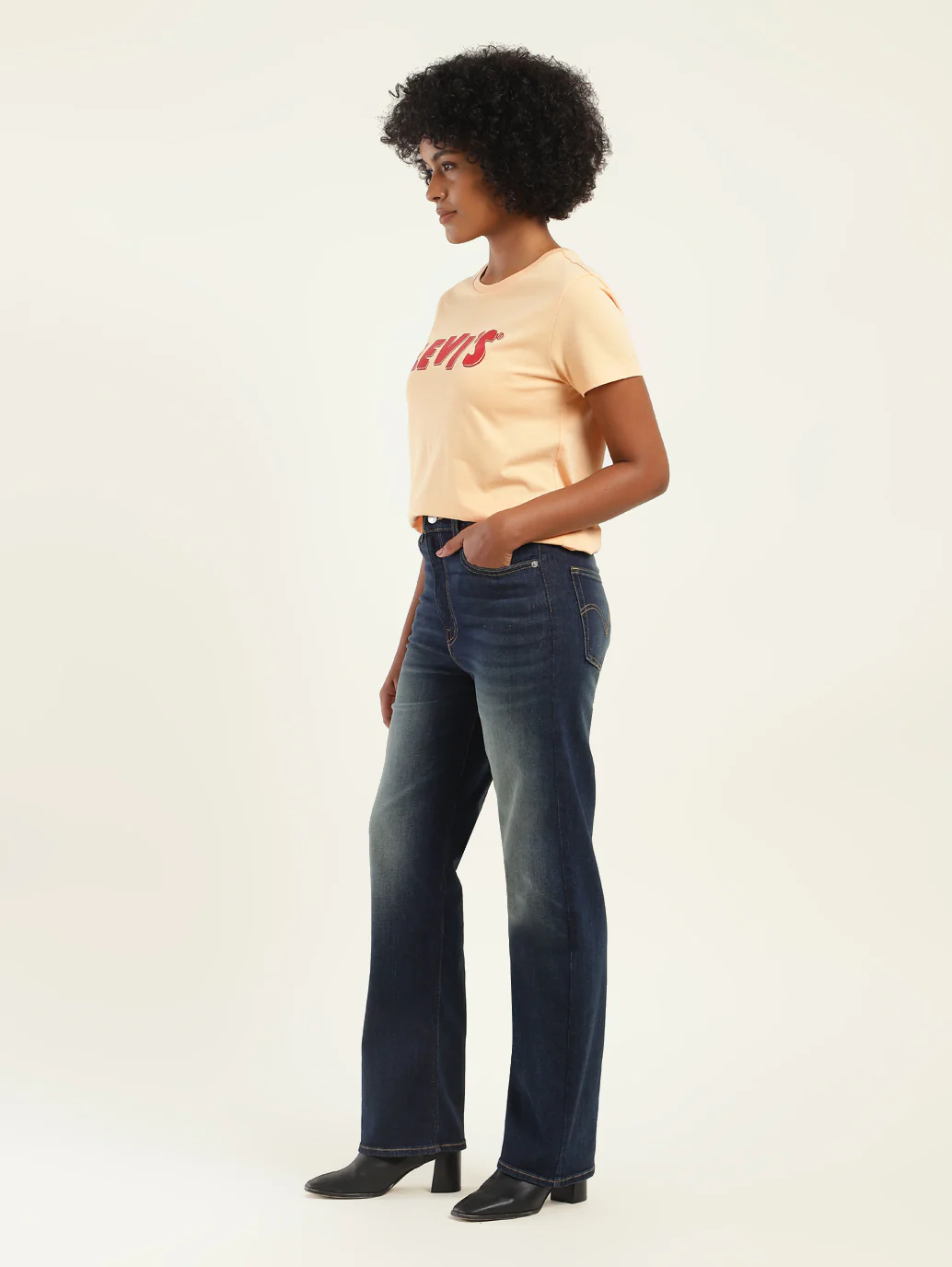 Women's Blue Ribcage Straight Fit High Rise Jeans - Image 3
