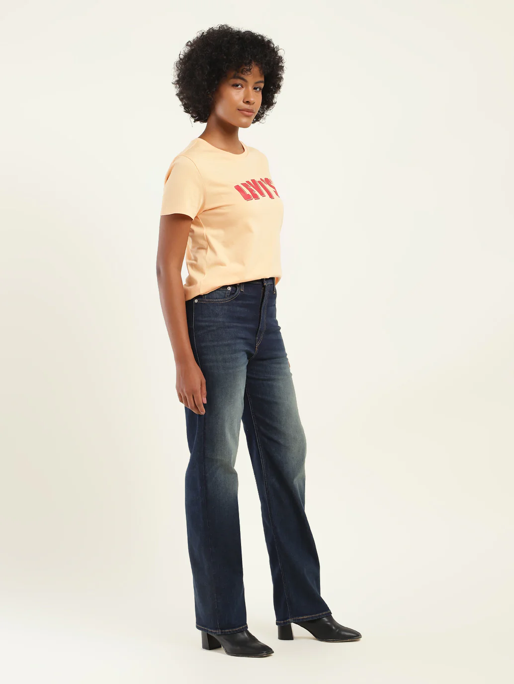 Women's Blue Ribcage Straight Fit High Rise Jeans - Image 4