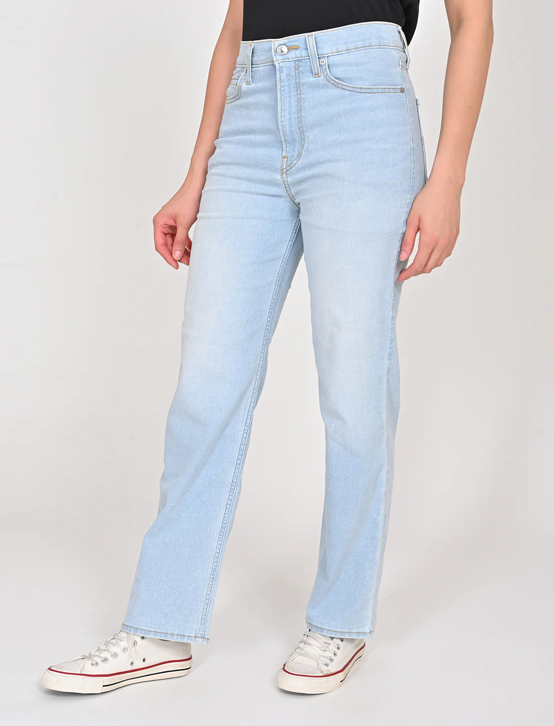 Women's Blue Ribcage Straight Fit High Rise Jeans - Image 3