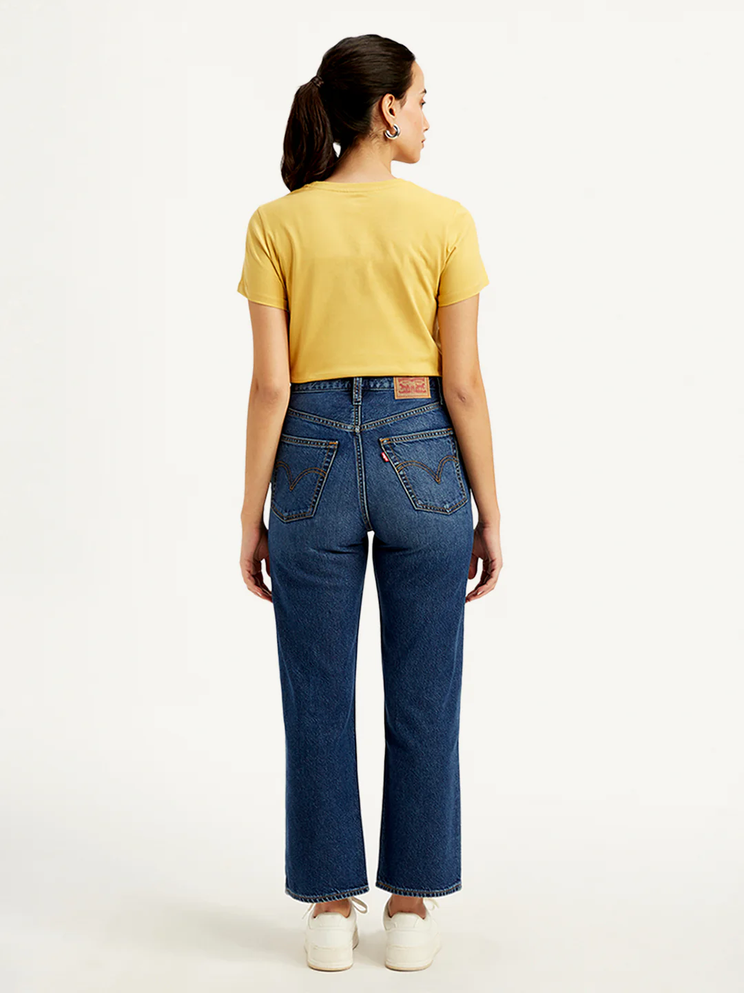 Women's Blue Ribcage Straight Fit High Rise Jeans - Image 3