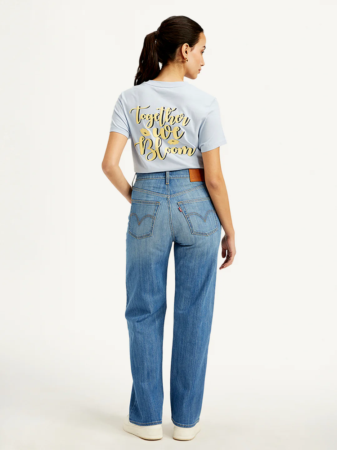 Women's Blue Ribcage Straight Fit High Rise Jeans - Image 3