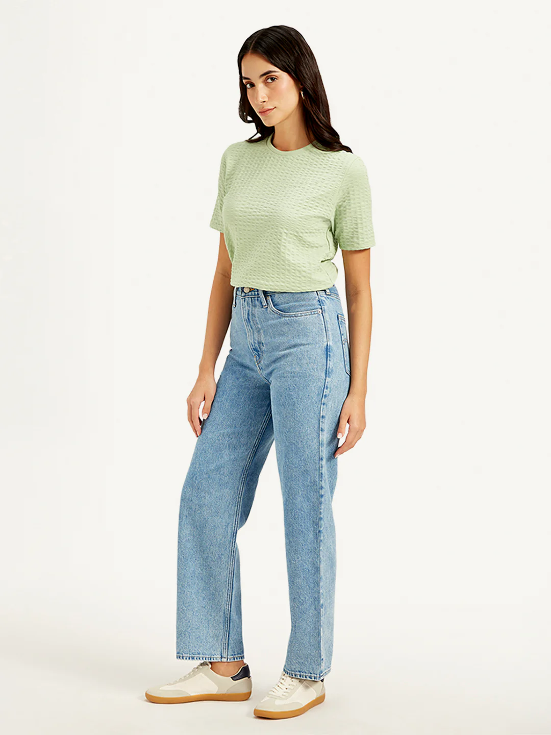 Women's Blue Ribcage Straight Fit High Rise Jeans - Image 4